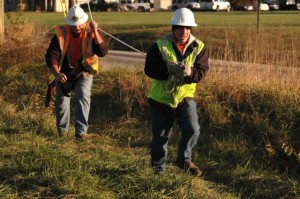 Broadband Workers Pulling Cable